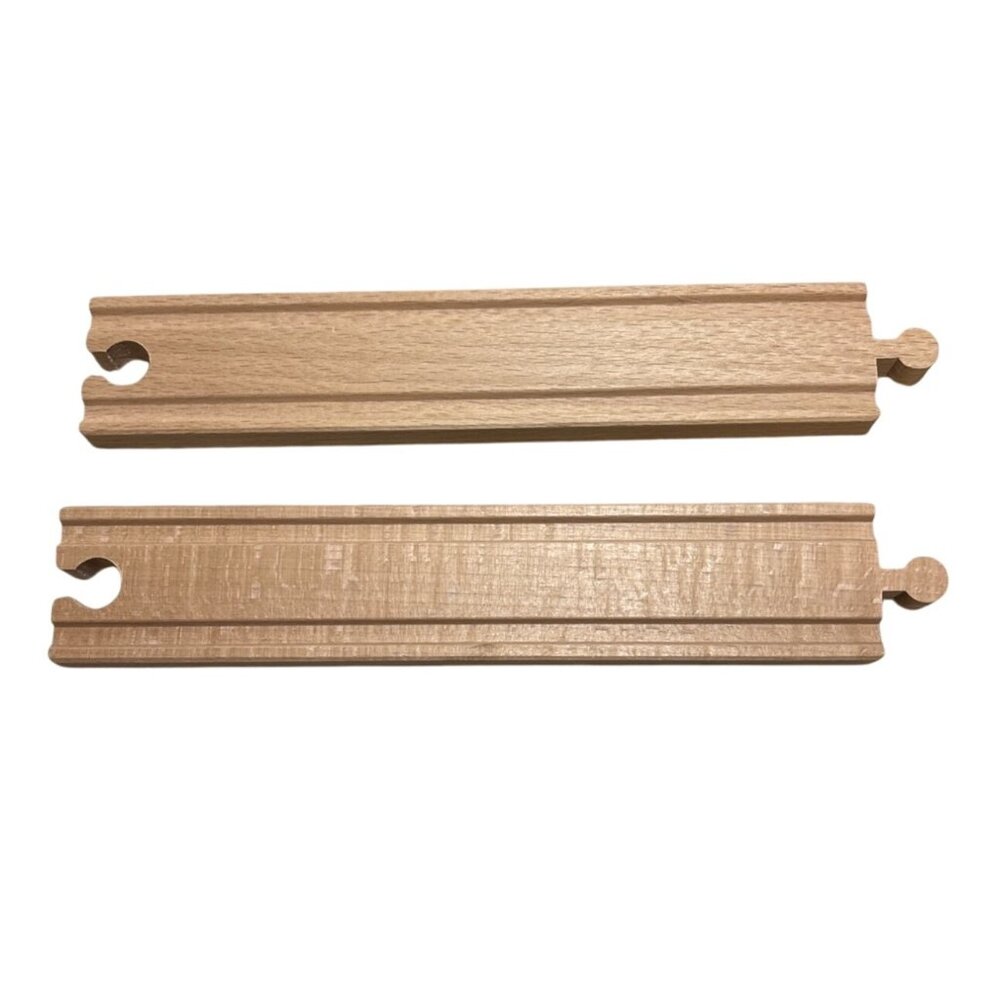 Ikea 8" Beech Wooden Train Track Replacement Straight Pieces X 2